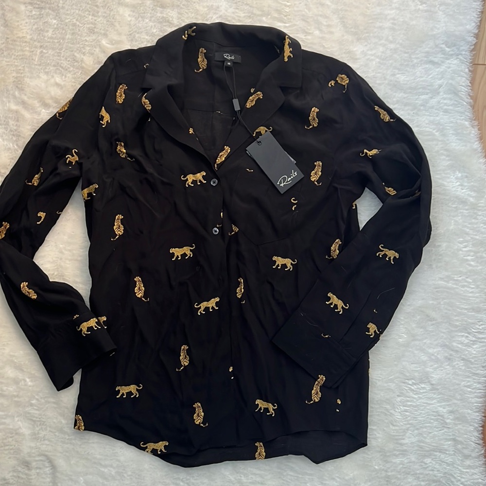 Rails wild cat buttons down shirt